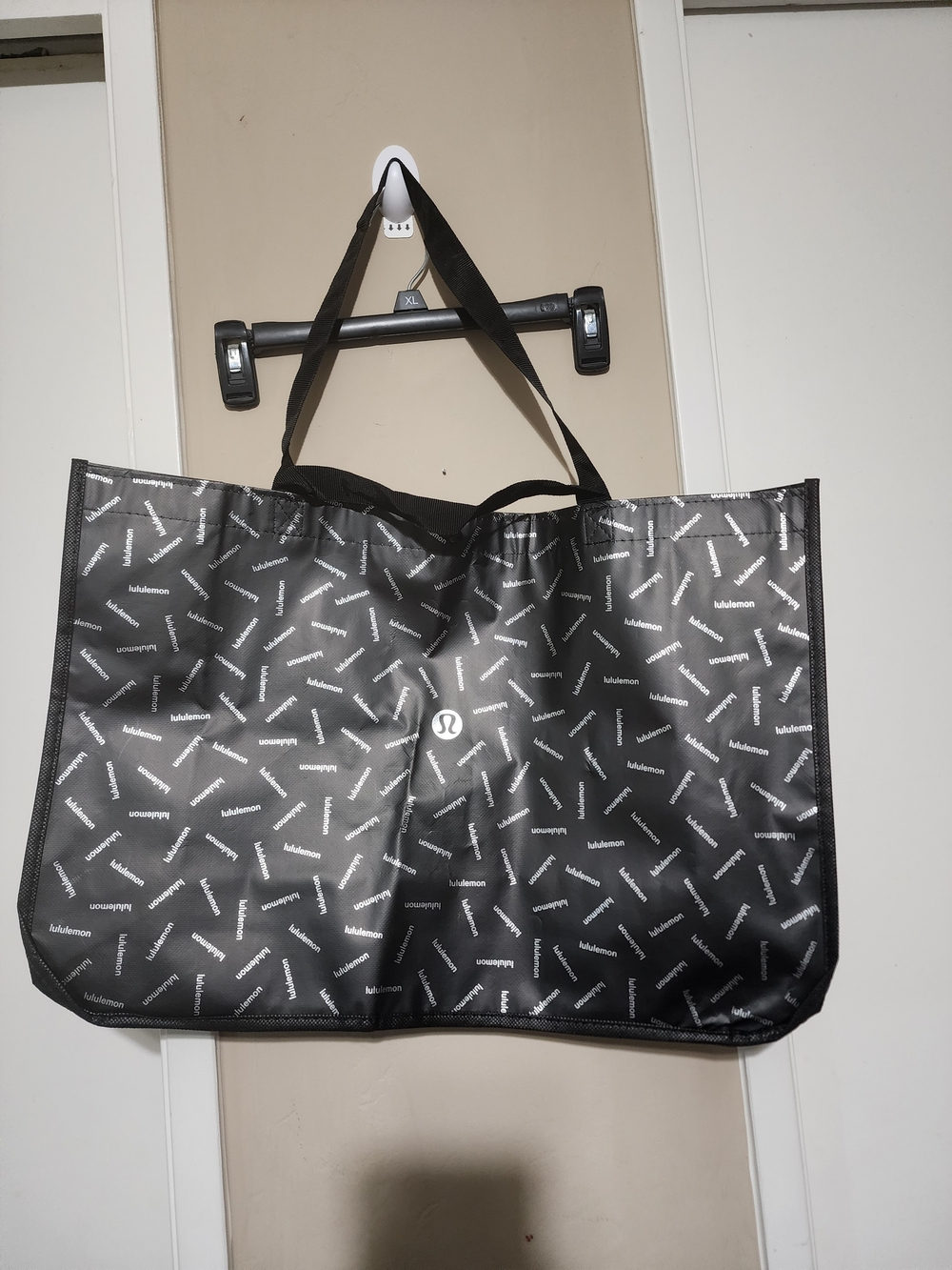 Lululemon Resuable Black Logo Print Tote Bag